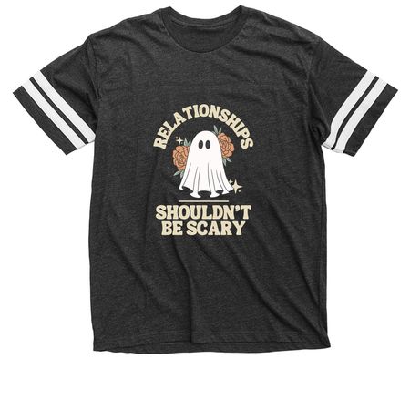 Relationships Shouldn't Be Scary, a Vintage Smoke / White Football Jersey Tee
