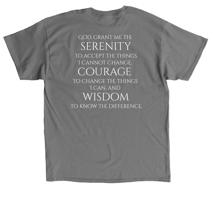 Serenity Prayer, T-Shirts & Crewneck, a Charcoal Classic Unisex Tee (back-view)