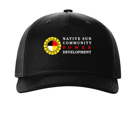 Native Sun Trucker Hats, a Black Printed Five-Panel Trucker Cap