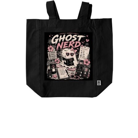 Ghost Nerd Girl, a Black Recycled Cotton Tote Bag