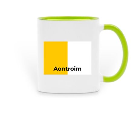 Aontroim, a Green Two-Tone Ceramic Mug