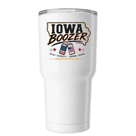 Iowa Boozer Patriotic Tumbler ? Stay Thirsty, a White Insulated Tumbler