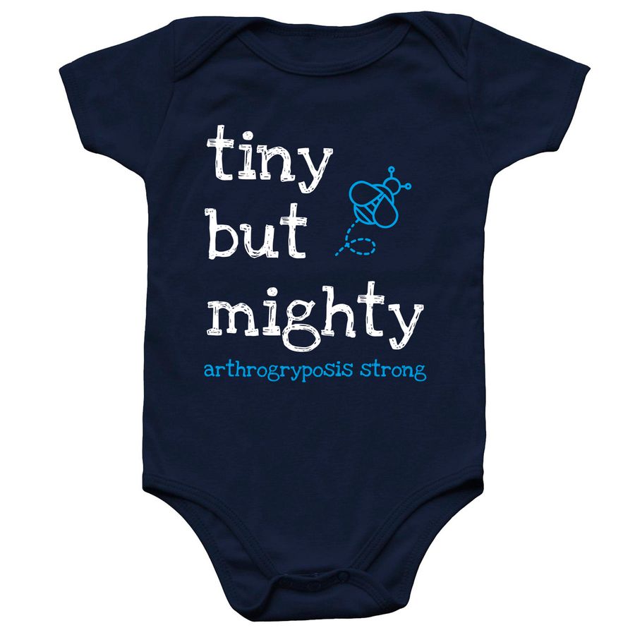 Tiny but mighty - infant onesie, a Navy Infant Onesie