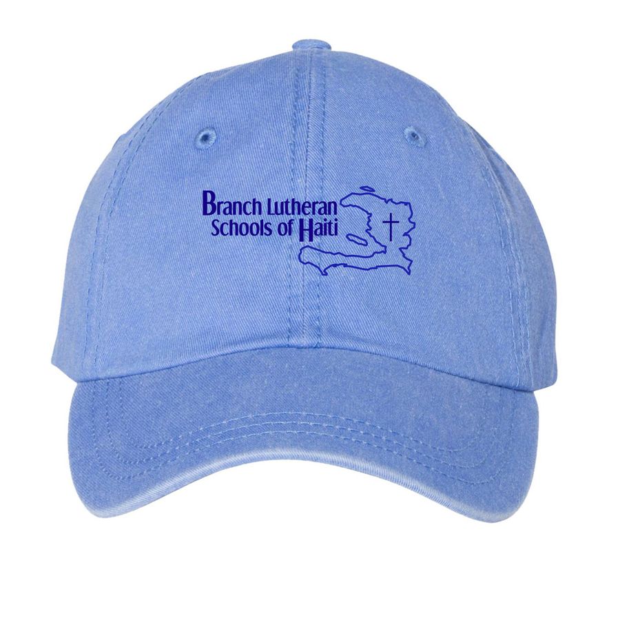 Branch Schools - Sharing Jesus, a Periwinkle Printed Pigment Dye Baseball Cap