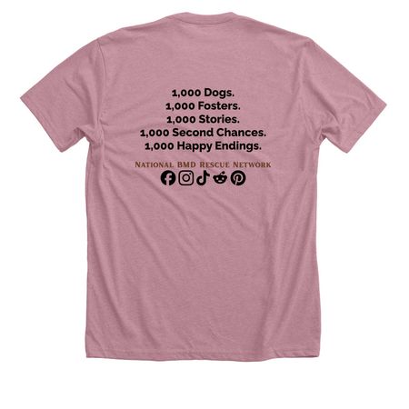 A Thousand Tails Wagging - Apparel, a Heather Orchid Premium Unisex Tee (back-view)