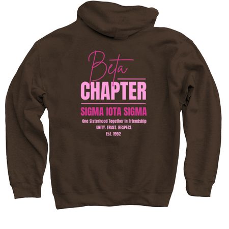 Rose Hoodie, a Dark Chocolate Pullover Hoodie (back-view)
