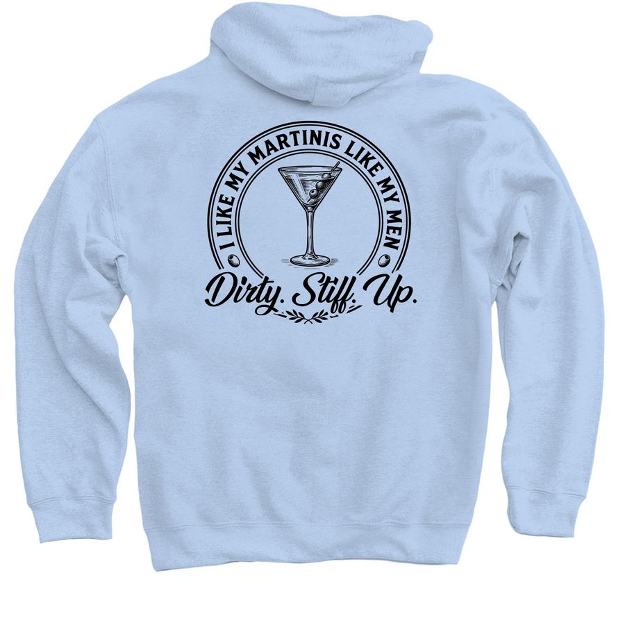 Stuffed Olive Dirty Martini Apparel, a Light Blue Pullover Hoodie