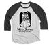 Great Horned Owl Family, a Black and Heather White 3/4 Sleeve Baseball Tee