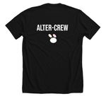 Basic, a Solid Black Blend Premium Unisex Tee (back-view)