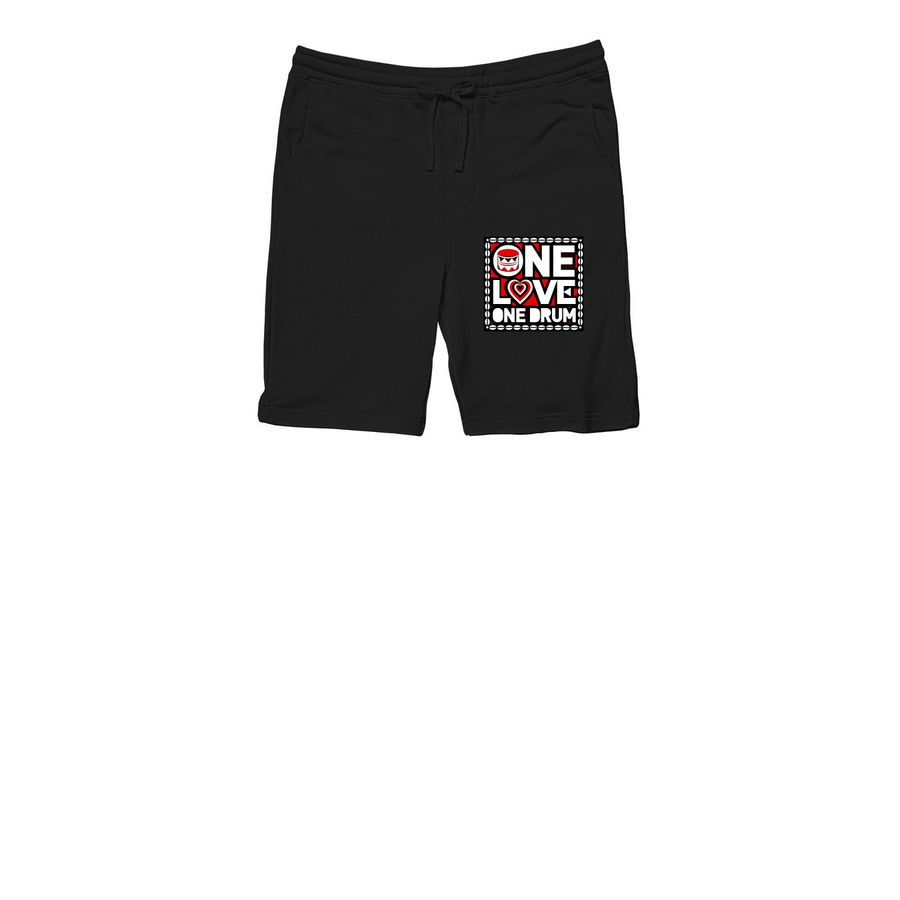 One Love One Drum Shorts, a Black Midweight Fleece Shorts