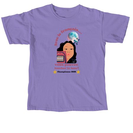 Toucher la lune avec le fran?ais, a Violet Comfort Colors Unisex Tee