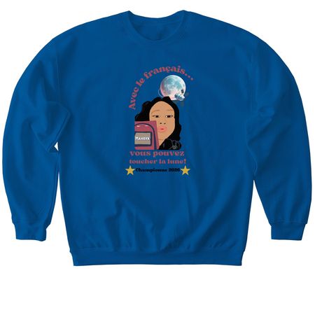 Toucher la lune avec le fran?ais, a Royal Softstyle Crewneck Sweatshirt