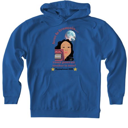 Toucher la lune avec le fran?ais, a Royal Heavyweight Pullover Hoodie