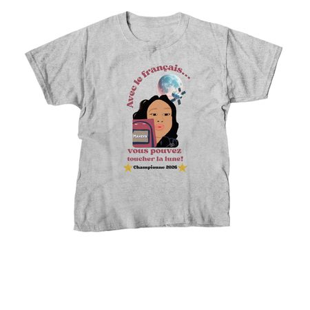 Toucher la lune avec le fran?ais, a Sport Grey Youth Unisex Tee
