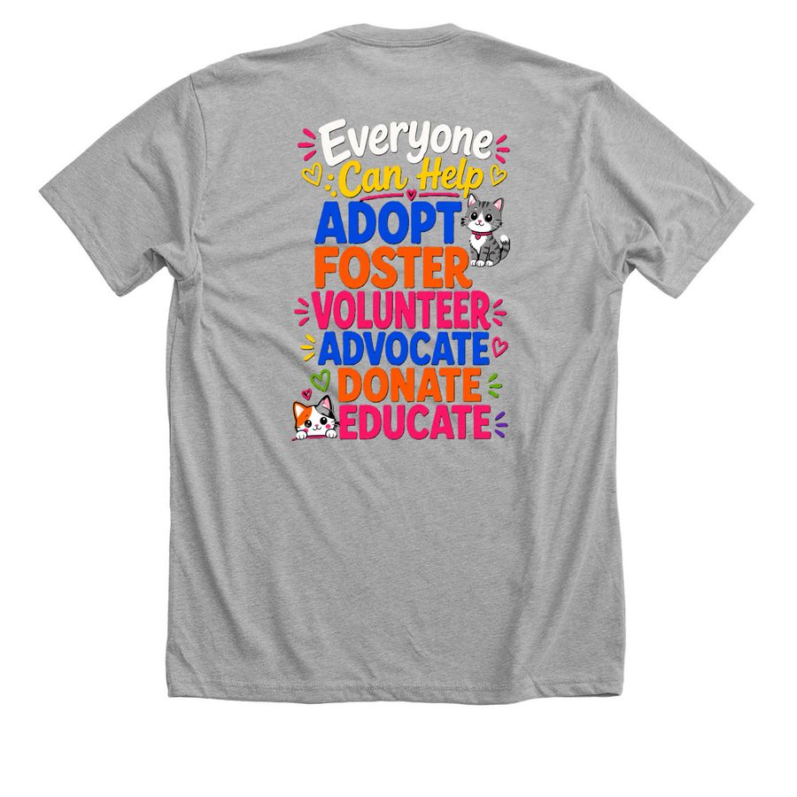 Everyone Can Help, a Athletic Heather Premium Unisex Tee