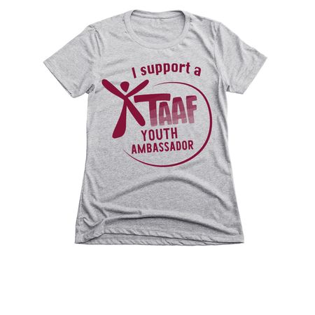 TAAF Youth Ambassador Supporter 1, a Dark Heather Grey Women's Slim Fit Tee