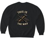 This Is The Way, a Black Softstyle Crewneck Sweatshirt (back-view)