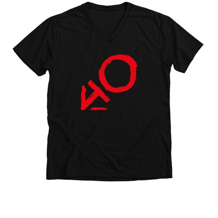 PR40, a Solid Black Blend Premium V-Neck Tee