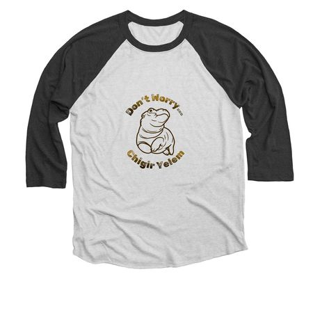 Don't Worry&nbsp;, a Black and Heather White 3/4 Sleeve Baseball Tee