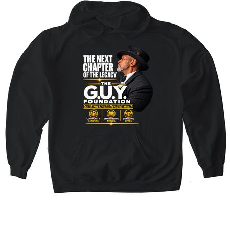 The G.U.Y. Foundation: Legacy Tee & Hoodie, a Black Gildan Softstyle Pullover Hoodie