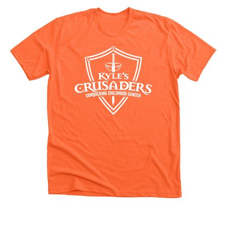 Kyle?s Crusaders Shield Tee, a Heather Orange Premium Unisex Tee