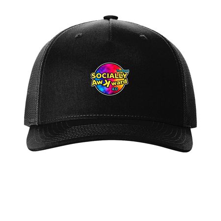 Socially Awkward 4.0 - The Hat, a Black Printed Five-Panel Trucker Cap