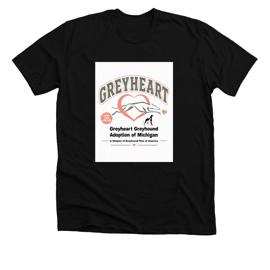 Team Greyheart, a Solid Black Blend Premium Unisex Tee