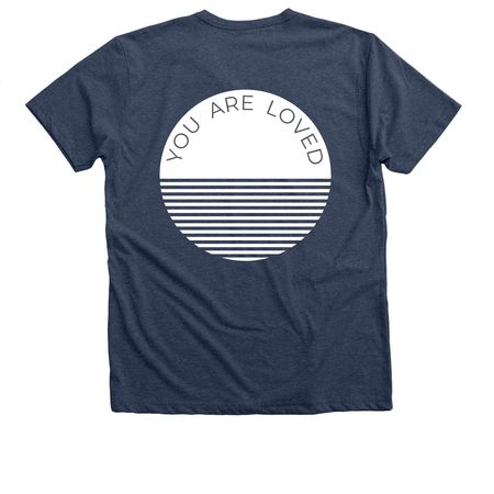 YOU ARE LOVED, a Heather Navy Premium V-Neck Tee