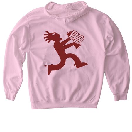Miky Hoodie, a Light Pink Gildan Softstyle Pullover Hoodie (back-view)