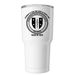 USU SOM '29 Tumblers, a White Insulated Tumbler (back-view)
