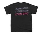 BIE "Extreme Quote" Softball, a Black Youth Unisex Tee (back-view)