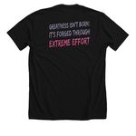 BIE "Extreme Quote" Softball, a Solid Black Blend Premium Unisex Tee (back-view)
