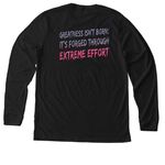 BIE "Extreme Quote" Softball, a Solid Black Blend Premium Long Sleeve Tee (back-view)