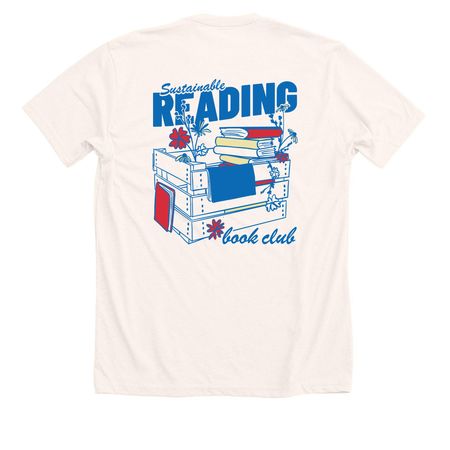 Sustainable Reading Book Club (back design), a Heather Natural Premium Unisex Tee