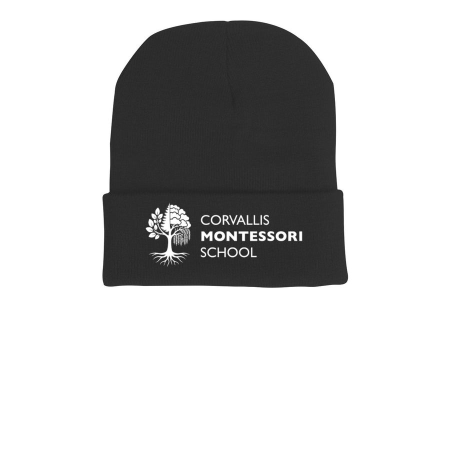 CMS Monochrome Logo - Beanie, a Black Printed Cuffed Beanie