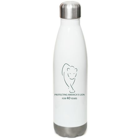 Protecting America's Lion, a White Stainless Steel Water Bottle