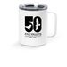 50th Travel Mug, a White Stainless Steel Travel Mug
