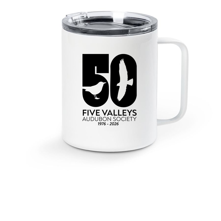 50th Travel Mug, a White Stainless Steel Travel Mug