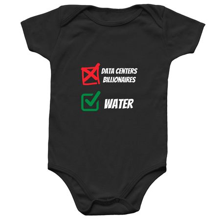NO DATA CENTERS, a Black Infant Onesie