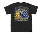 BC Childhood Cancer &Thyroid Cancer, a Black Youth Unisex Tee (back-view)
