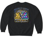 BC Childhood Cancer &Thyroid Cancer, a Black Softstyle Crewneck Sweatshirt (back-view)