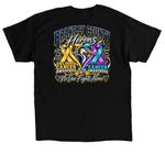 BC Childhood Cancer &Thyroid Cancer, a Black Classic Unisex Tee (back-view)