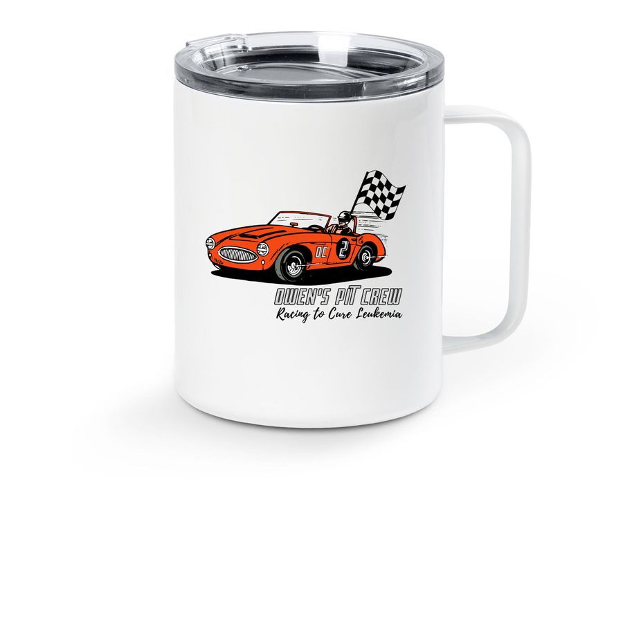 Owen's Pit Crew - Classic Car Travel Mug, a White Stainless Steel Travel Mug