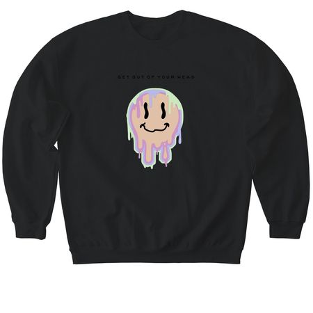 Get Out Of Your Head, a Black Softstyle Crewneck Sweatshirt