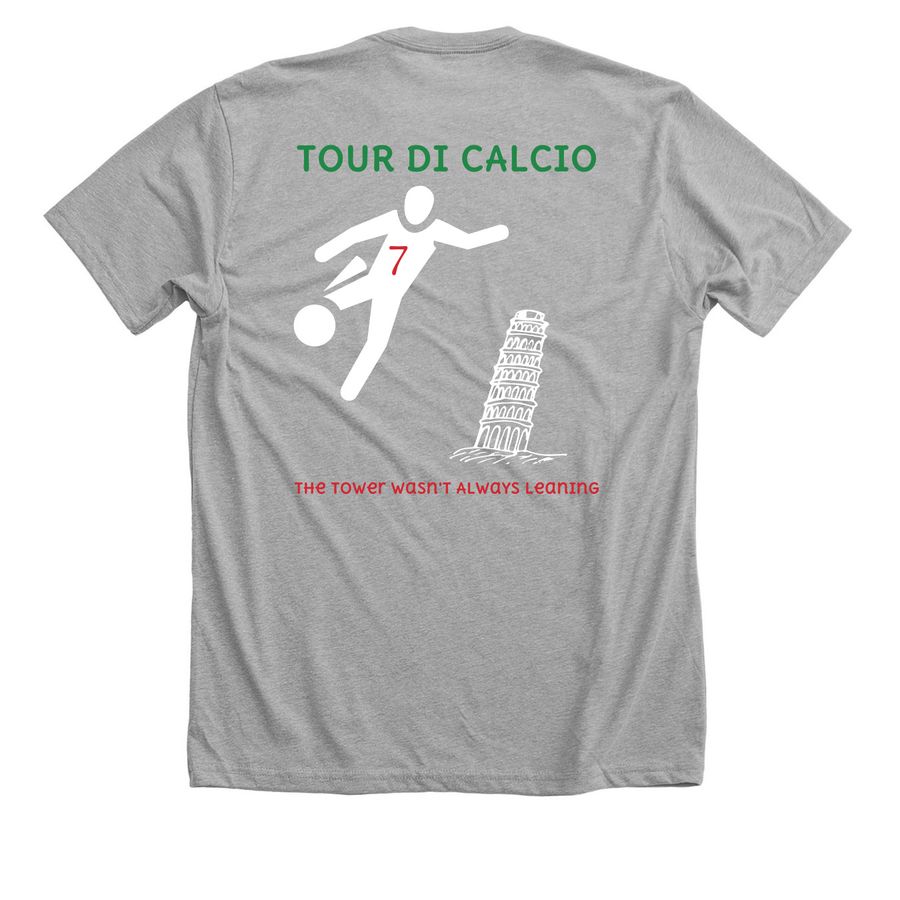 Rylee Takes Italy, a Athletic Heather Premium Unisex Tee (back-view)