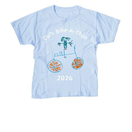 CWS Bike-A-Thon, a Light Blue Youth Unisex Tee