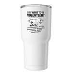 Faith Feeds tumbler, a White Insulated Tumbler (back-view)
