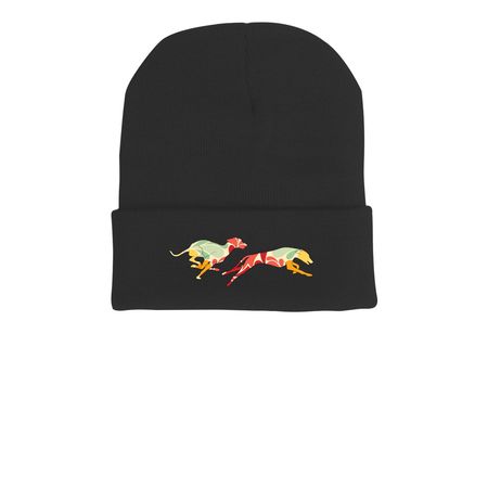 Running beanie&nbsp;, a Black Printed Cuffed Beanie