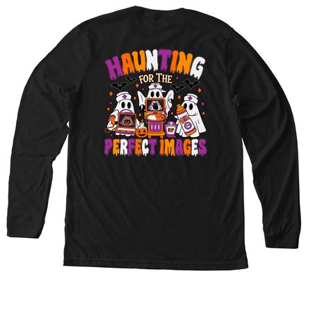 Spooky Sonographer, a Solid Black Blend Premium Long Sleeve Tee