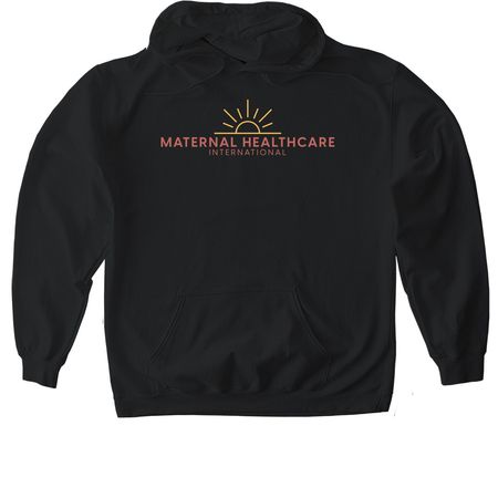 MHI Logo, a Black Gildan Softstyle Pullover Hoodie